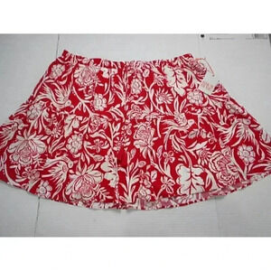 NWT Knox Rose Women's Skirt - 4X Red and White Lined Flowy